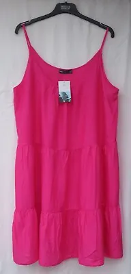£14.50 • Buy Ladies Marks And Spencer Pink Sleeveless Tiered Beachwear Dress  Size 18