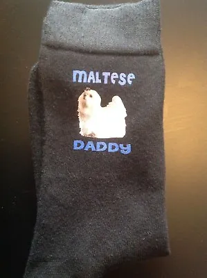 Maltese Daddy Printed Socks Birthday Christmas Gift Bag Present Dad Mens • $6.71