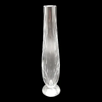 Waterford Cut Crystal Glass Bud Vase 7  Tall Thin Clear Ardan Enis Leaf Pattern • $28.80