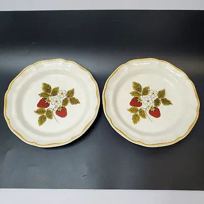 2 Mikasa Strawberry Festival Pattern Salad Plates 1970s 7.74 Inch Set Of 2 • $8