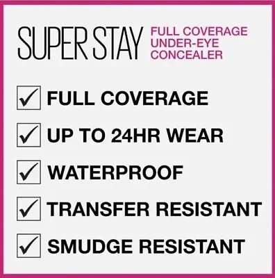 Maybelline Superstay Full Coverage Under Eye Concealer Shade Ivory 05 Multipack • £7.95