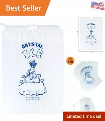 8 Lbs Ice Bags With Drawstring With 33 Micron - 400 Plastic Ice Bag Reusable... • $99.99