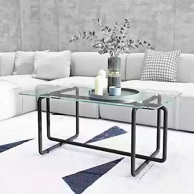 Coffee Table Modern Tempered Glass Tea Table Table Living RoomTransparent • $86.86