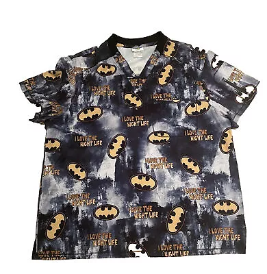 Cherokee Scrubs Tooniforms  Batman DC Comics Unisex “I Love The Nightlife  2XL • $19.58