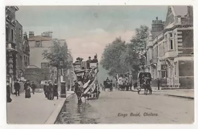 London Chelsea Kings Road Charles Martin Posted 1909 Edwardian Street Postcard • £7