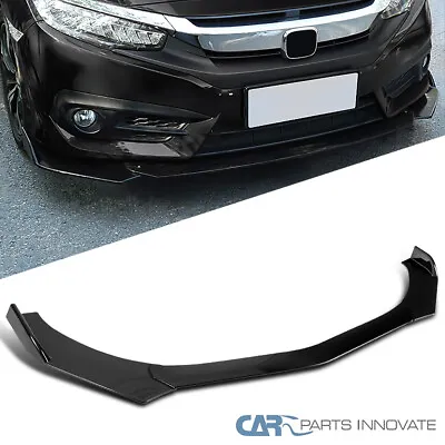 Fits Universal Ford Honda BMW Glossy Black PP Front Bumper Lip Spoiler 3PC • $25.95