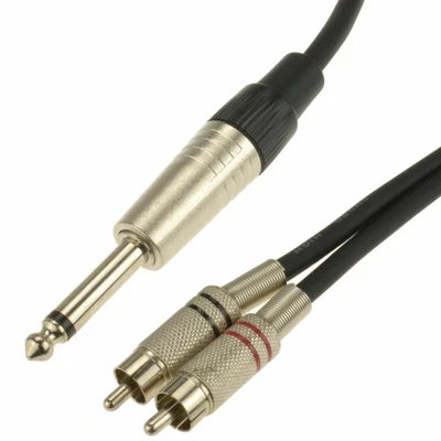 £5.62 • Buy 6.35mm Mono Jack To Red & White RCA Phono Plugs Soft Flex Cable 1.5m & 3m