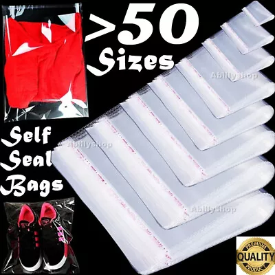 PREMIUM Crystal Clear Plastic Bags Lip Tape Resealable 9x12 12x15 10x13 14x20 US • $106.94