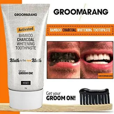 Groomarang Activated Bamboo Charcoal Teeth Whitening Toothpaste Gel Mint Flavour • £4.25