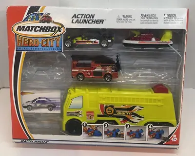 Matchbox Action Launcher Hero City MISSING 2 CARS Opened Package Fire Boat Buggy • $5