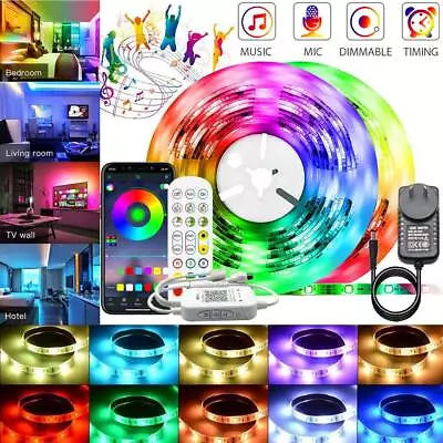 LED Strip Lights 5050 RGB Waterproof Bluetooth Smart APP Control Music AU Power • $19.02