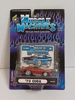 '70 Plymouth Cuda Red Black Blower 2002 Muscle Machines NIP Diecast 1:64 • $12