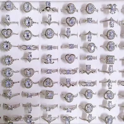 Wholesale Men Women Zircon Crystal Mixed Rings Bulk Finger Band Ring Jewelry Lot • $21.99
