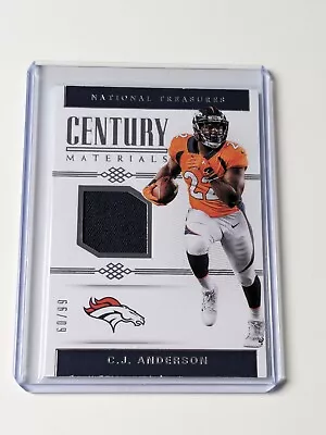 Panini National Treasures 2017 CJ Anderson Broncos Century Patch NFL /99 • £8.99