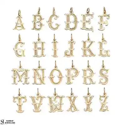 Gothic Initial Letter Pendant Old English Pendant 9ct Solid Gold Pendant  • £86.90