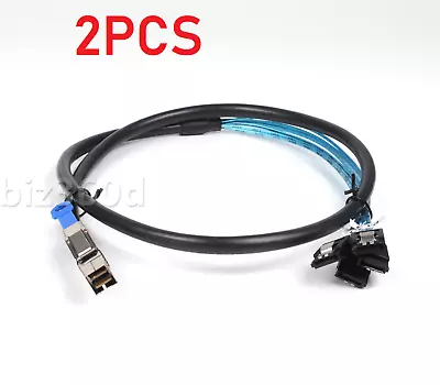 2PCS Mini SAS To Sata Cable External Mini SAS HD SFF 8644 To 4 Sata Serial 100cm • $52.98