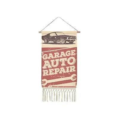Vintage Retro Classic Car Garage Auto Repair Sign - Linen Hanging Poster • $19.99