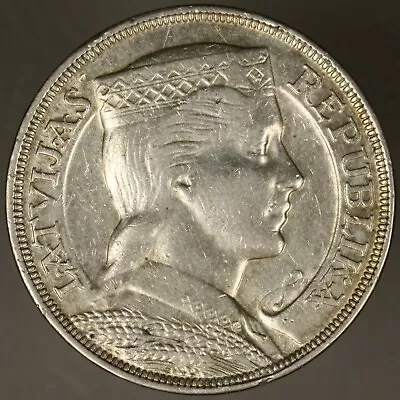 Latvia 1932 5 Lati XF • $50