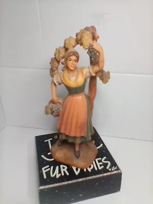 Vintage Folk Art Wood Carving Woman P. Maeder Lucern Switzerland • $35