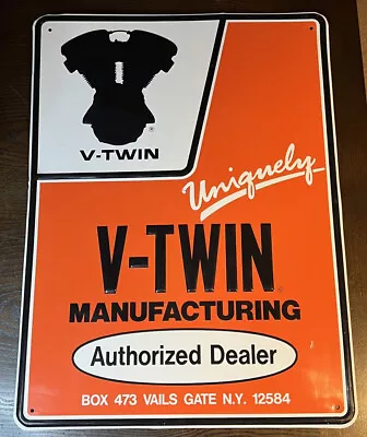 Vintage V-Twin Manufacturing Authorized Dealer Sign Motorcycle Harley Davidson • $79.99