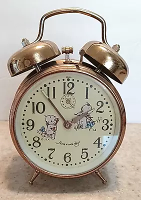 Vintage Wind-up Alarm Clock - Excellent - Kewpie Doll Collectible - Rings Loud! • $35.75