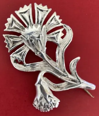 Sterling Silver Scottish Thistle Flower Brooch Vintage • $19.99
