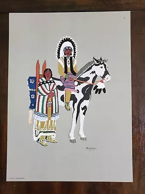 Rare Native American Indian Print By Steven Mopope -  Kiowa Warrior With Wife  • $35