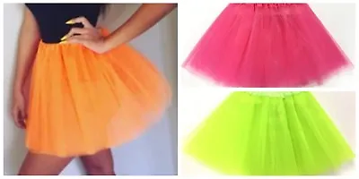 Tulle Tutu Skirt 80s Colour Women Costume Hot Pink Green Neon Fluro Orange  • $13