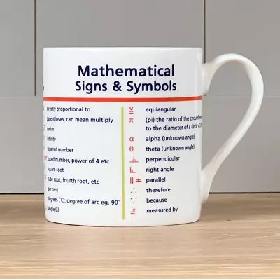 Mclaggan Smith Mathematical Signs & Symbols Fine Bone China Mug • £19.99