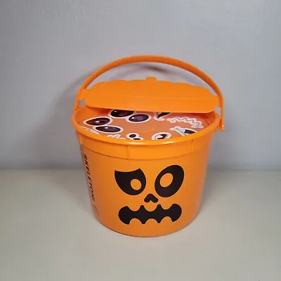 Skeleton Pail Halloween Bucket With Stickers 2023 McDonalds Happy Meal Orange  • $9.86
