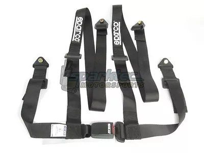 Sparco Racing Seat Belt Safety Harness Street Tuner Black 2-Inch 4-Point Bolt-In • $127.61