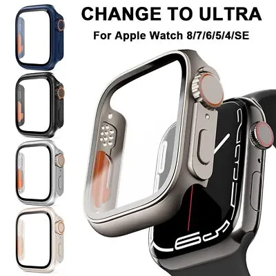$10.32 • Buy Change To Ultra Case Tempered Cover For Apple Watch8 7 6 5 4 SE Screen Protector
