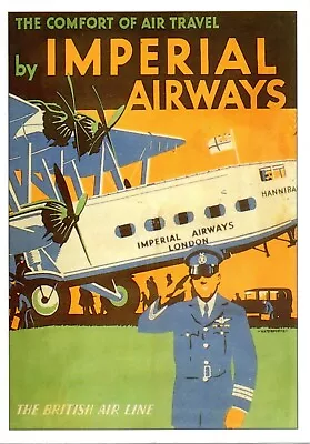 Imperial Airways - The British Air Line Modern Retro Advertising Postcard Exc • £1.50