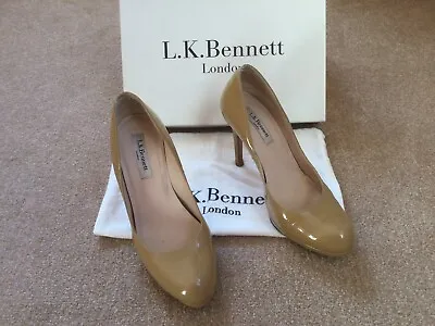 £39.99 • Buy LK Bennett Sledge High Heel Court Shoes Nude Taupe Patent Leather UK5 RRP £229
