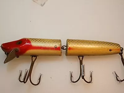 Vintage Heddon  Giant Jointed Vamp  Wood Fishing Lure 7  Musky Lure • $10.99