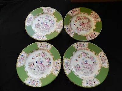 Set Of Four Vintage Minton 4863 Green Cockatrice Side Tea Plates - 16.5cm • £14.99