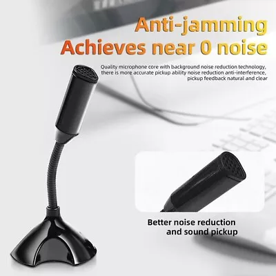 USB Computer Mini Condenser Microphone Stand Recording Mic For PC Desktop Laptop • $9.99