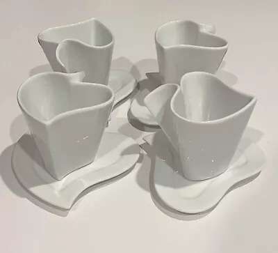 Verdici Design - White Heart Shape Espresso Cups (Set Of 4) • $20