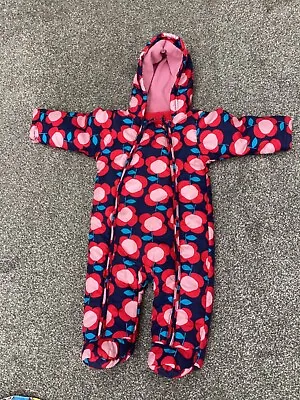 M&S Baby Girl 3-6 Months Marks & Spencer Snowsuit Pramsuit Red Blue Double Zip • £3.99