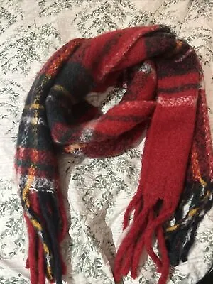 Hollister Red Tartan Scarf (one Size)  • £2