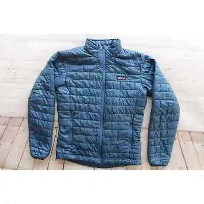 Men PATAGONIA Blue Nano Puff Zip Primaloft Insulated Sweater Jacket Small $199 • $145