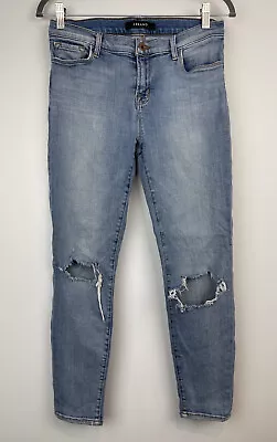 J BRAND 835 Distressed Light Blue Capri Crop Skinny Jeans 29 • $29.99