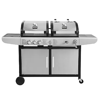 Boss Grill Premium Dual Fuel - 2 Burner Dual Fuel BBQ Grill With Side Bu Iqdfbbq • £371.30