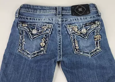 Miss Me Blue Jeans Capri JK5501P2 Youth Girls Size 14 (24x19) Cropped Flap Pckts • $11.91