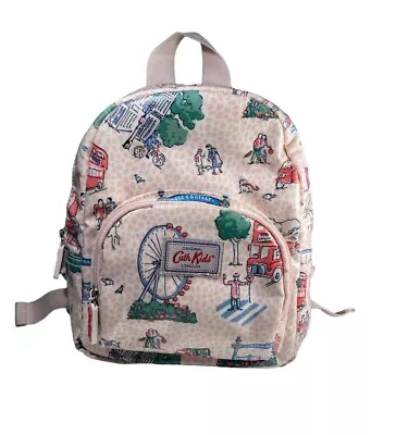 Cath Kidston Kids Pink London Backpack Oilcloth School Nursery Bag Rucksack • £11.99