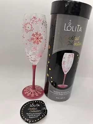 Lolita Blushing Snowflake Glitter Cocktail Glass EUC • £19.29