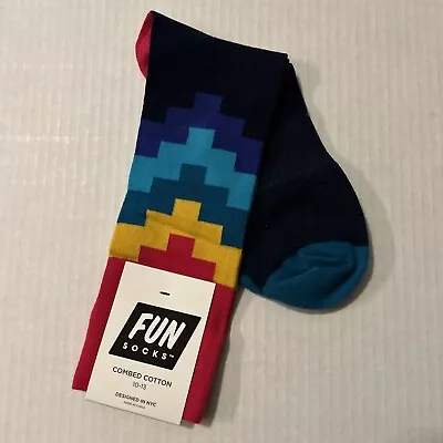 FUN Brand Socks Size 10-13 Arch Support United Leg Wear Bright Colorful • $8