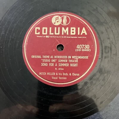 $4.69 • Buy Mitch Miller And His Orchestra Song For A Summer Night 1956 78 RPM