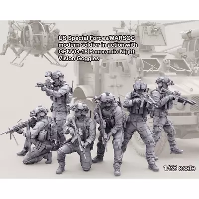 1/35 Resin Figures Modern US Special Forces Soldiers 6 Man Unassembled Unpainted • $38.10