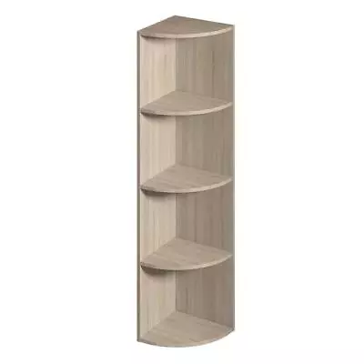 Oak Corner Bookshelf Wooden Floor Standing Shelves CDS Magazine Home Office  • £34.99